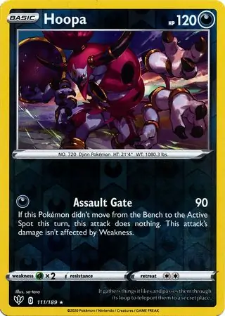 111/189 Hoopa DAA Rare Holo Reverse Holo