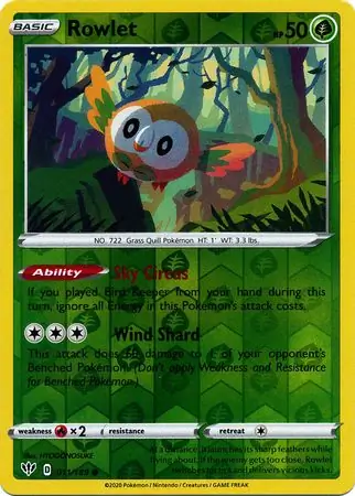 011/189 Rowlet DAA Common Reverse Holo