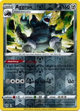 123/189 Aggron DAA Rare Holo Reverse Holo