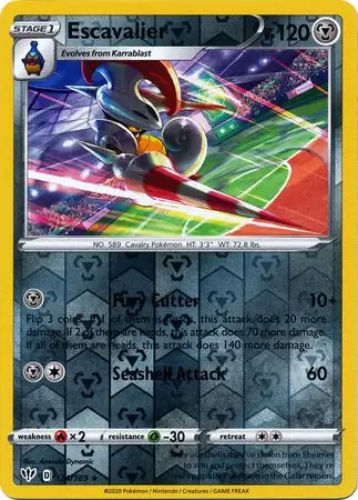 124/189 Escavalier DAA Rare Reverse Holo