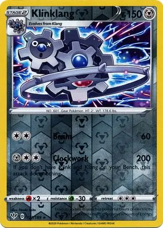 127/189 Klinklang DAA Rare Reverse Holo