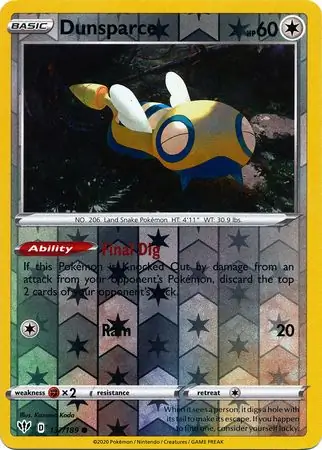 137/189 Dunsparce DAA Common Reverse Holo