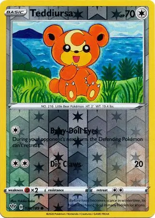 138/189 Teddiursa DAA Common Reverse Holo
