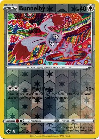 150/189 Bunnelby DAA Common Reverse Holo
