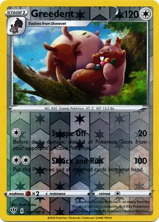 153/189 Greedent DAA Rare Reverse Holo