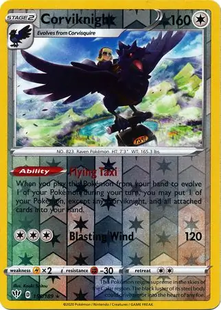 156/189 Corviknight DAA Rare Holo Reverse Holo