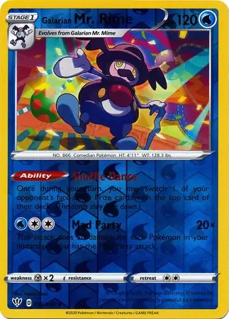 036/189 Galarian Mr. Rime DAA Rare Reverse Holo