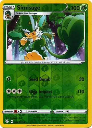 007/189 Simisage DAA Uncommon Reverse Holo