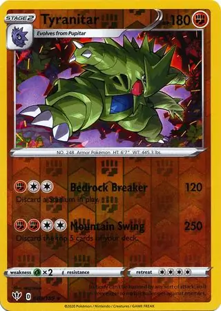 088/189 Tyranitar DAA Rare Holo Reverse Holo