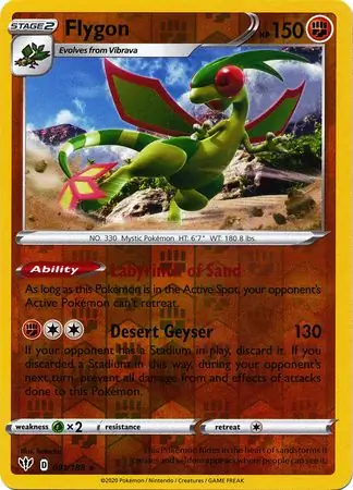 091/189 Flygon DAA Rare Reverse Holo