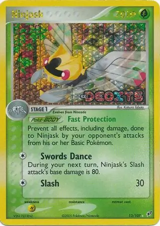13/107 Ninjask DX Rare Holo Reverse Holo