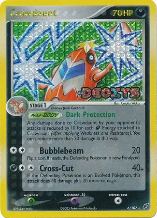6/107 Crawdaunt DX Rare Holo Reverse Holo
