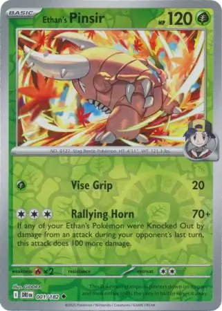 001/182 Ethan's Pinsir DRI Uncommon Reverse Holo