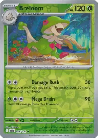 006/182 Breloom DRI Common Reverse Holo