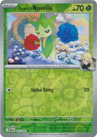 007/182 Cynthia's Roselia DRI Common Reverse Holo