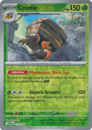 012/182 Crustle DRI Rare Reverse Holo