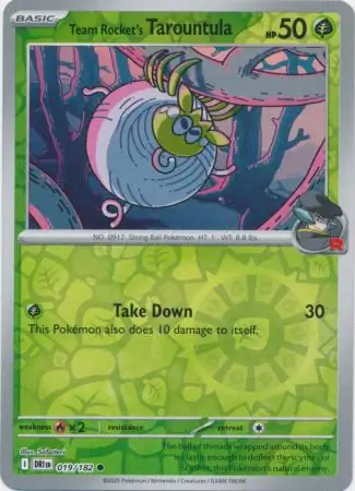 019/182 Team Rocket's Tarountula DRI Common Reverse Holo