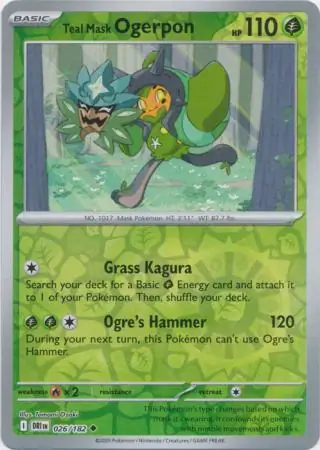 026/182 Teal Mask Ogerpon DRI Uncommon Reverse Holo