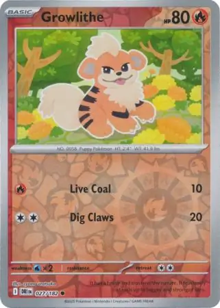 027/182 Growlithe DRI Common Reverse Holo