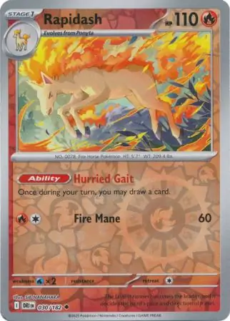 030/182 Rapidash DRI Uncommon Reverse Holo