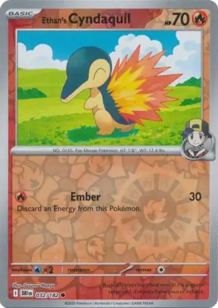 032/182 Ethan's Cyndaquil DRI Common Reverse Holo
