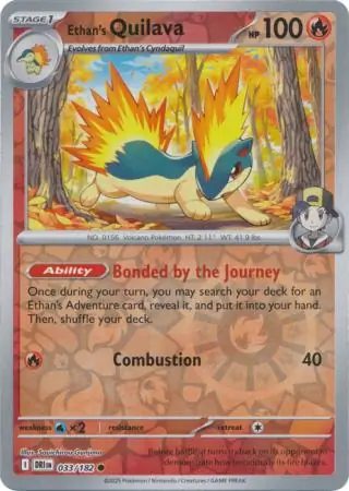 033/182 Ethan's Quilava DRI Common Reverse Holo