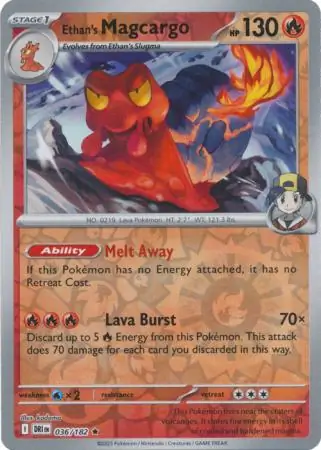 036/182 Ethan's Magcargo DRI Rare Reverse Holo