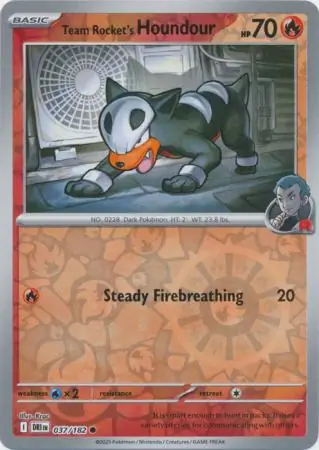037/182 Team Rocket's Houndour DRI Common Reverse Holo