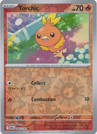 040/182 Torchic DRI Common Reverse Holo