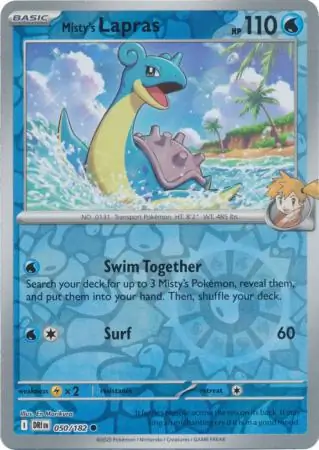050/182 Misty's Lapras DRI Common Reverse Holo