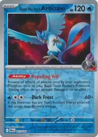 051/182 Team Rocket's Articuno DRI Rare Reverse Holo