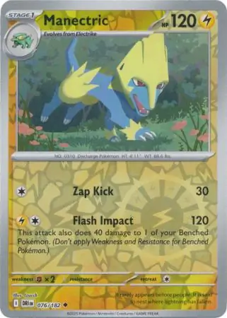 076/182 Manectric DRI Uncommon Reverse Holo