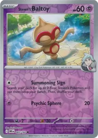 083/182 Steven's Baltoy DRI Common Reverse Holo