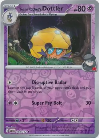 088/182 Team Rocket's Dottler DRI Common Reverse Holo