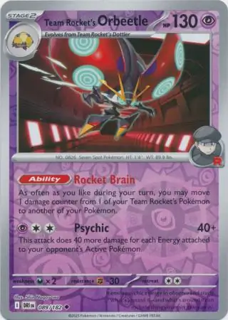089/182 Team Rocket's Orbeetle DRI Uncommon Reverse Holo