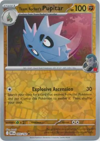 095/182 Team Rocket's Pupitar DRI Common Reverse Holo
