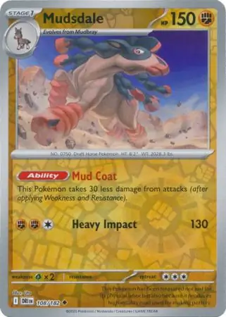 108/182 Mudsdale DRI Uncommon Reverse Holo