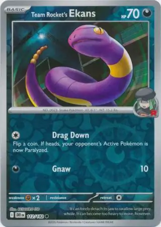 112/182 Team Rocket's Ekans DRI Common Reverse Holo