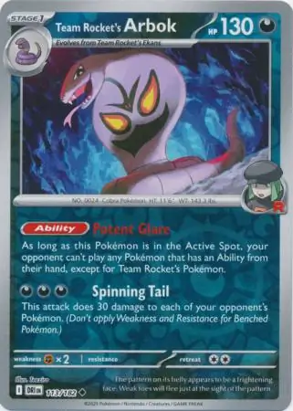113/182 Team Rocket's Arbok DRI Uncommon Reverse Holo