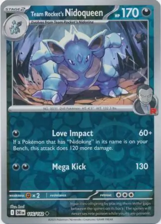 116/182 Team Rocket's Nidoqueen DRI Uncommon Reverse Holo