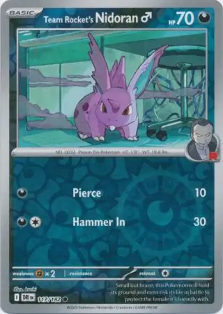 117/182 Team Rocket's Nidoran♂ DRI Common Reverse Holo
