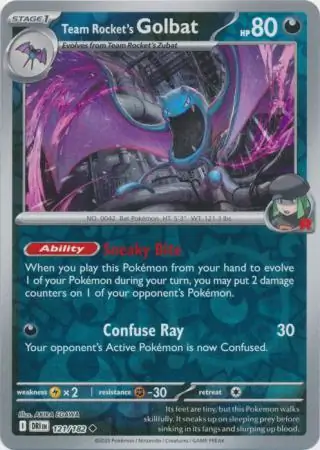 121/182 Team Rocket's Golbat DRI Uncommon Reverse Holo
