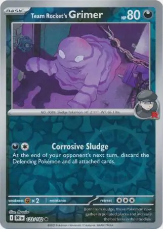 123/182 Team Rocket's Grimer DRI Common Reverse Holo