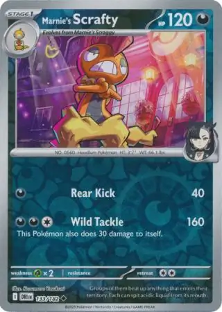 133/182 Marnie's Scrafty DRI Uncommon Reverse Holo
