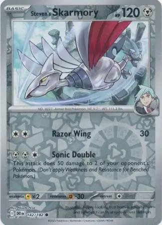 142/182 Steven's Skarmory DRI Common Reverse Holo
