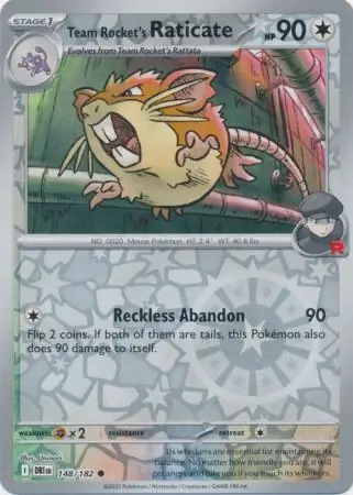 148/182 Team Rocket's Raticate DRI Common Reverse Holo