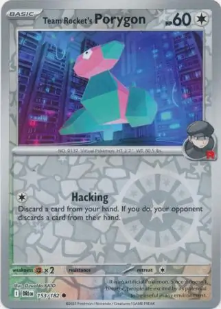 153/182 Team Rocket's Porygon DRI Common Reverse Holo