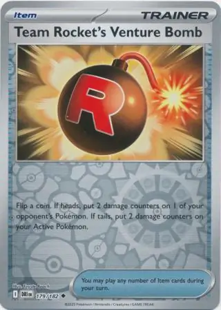 179/182 Team Rocket's Venture Bomb DRI Uncommon Reverse Holo