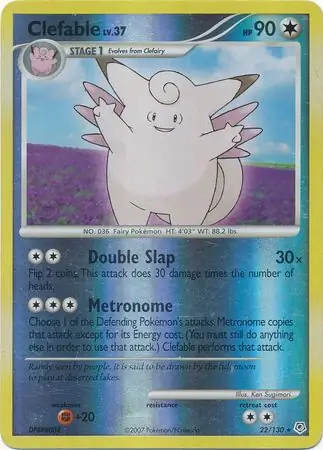 22/130 Clefable DP Rare Reverse Holo