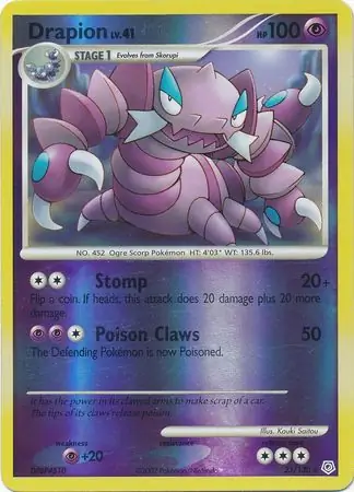 23/130 Drapion DP Rare Reverse Holo